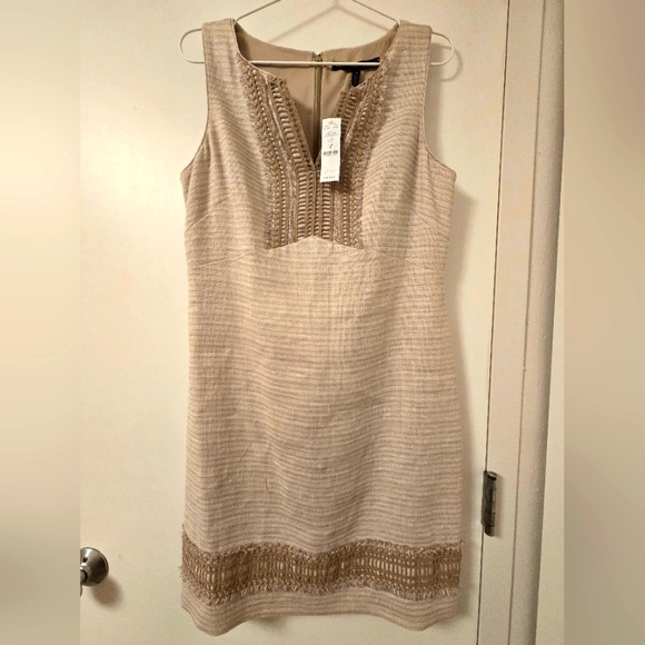 White House Black Market Dresses & Skirts - NWT‎ White House Black Market Beige Sleeveless Suit Dress